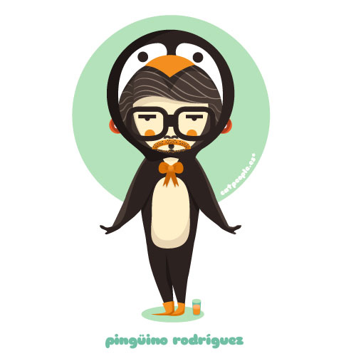 Tarjeta de cumpleaños Pingüino Rodríguez delante